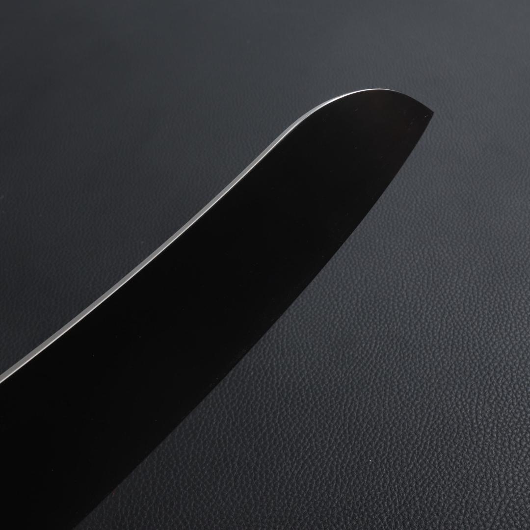 8937 三徳包丁 7寸 刺身包丁 両刃 万能包丁 人工象牙黒三本巻八角柄