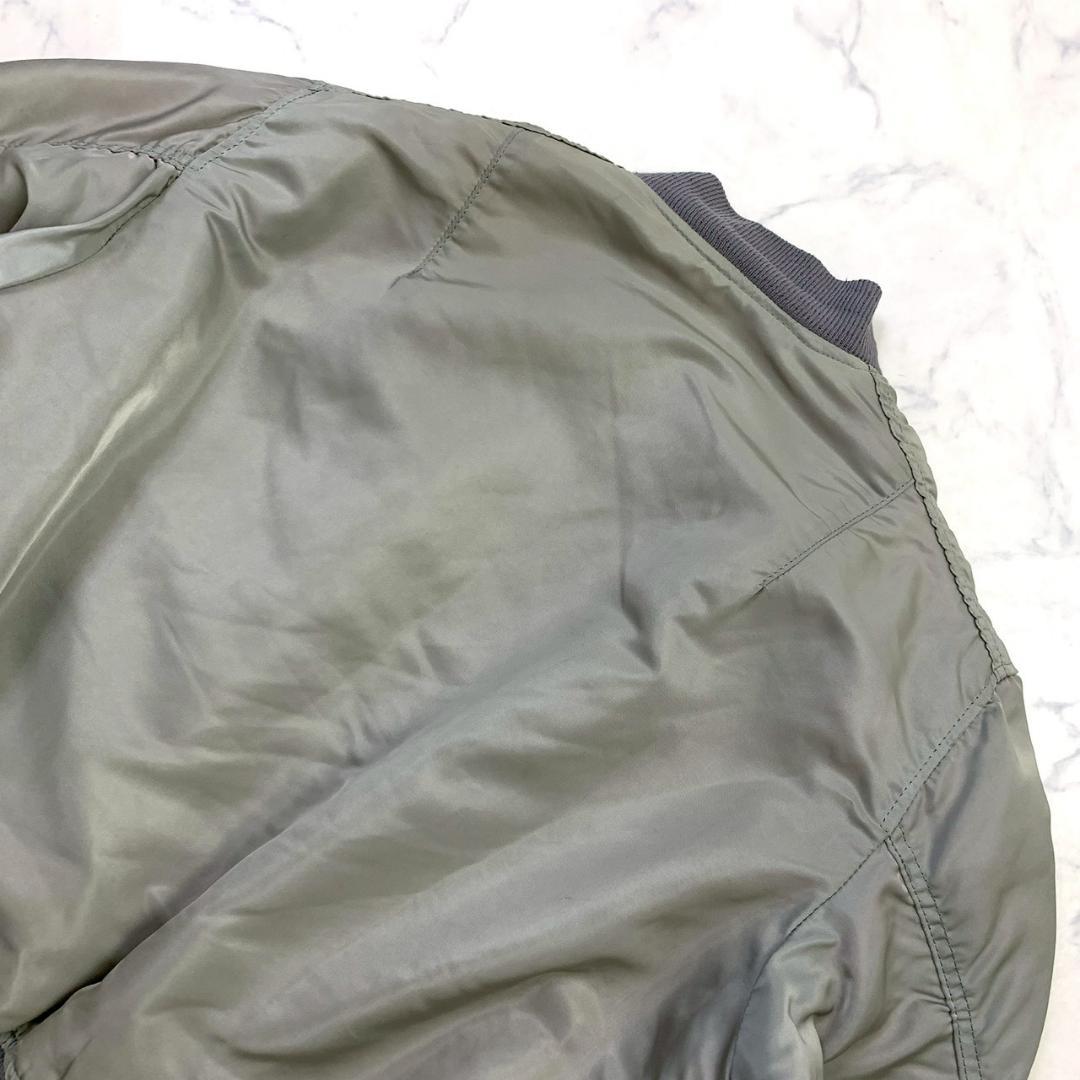 希少カラー★ 90s USA製 ALPHA MA-1 シルバー L　D821