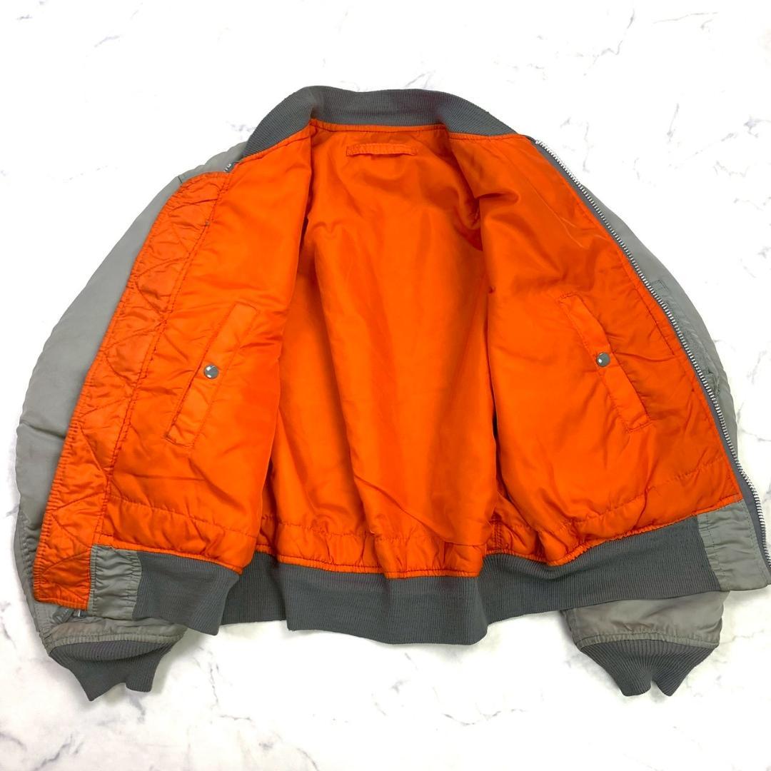 希少カラー★ 90s USA製 ALPHA MA-1 シルバー L　D821