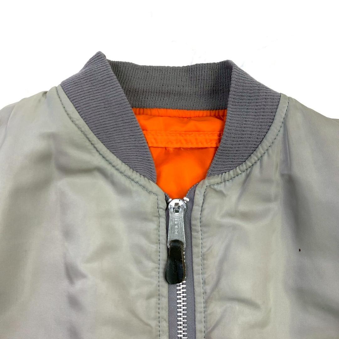 希少カラー★ 90s USA製 ALPHA MA-1 シルバー L　D821