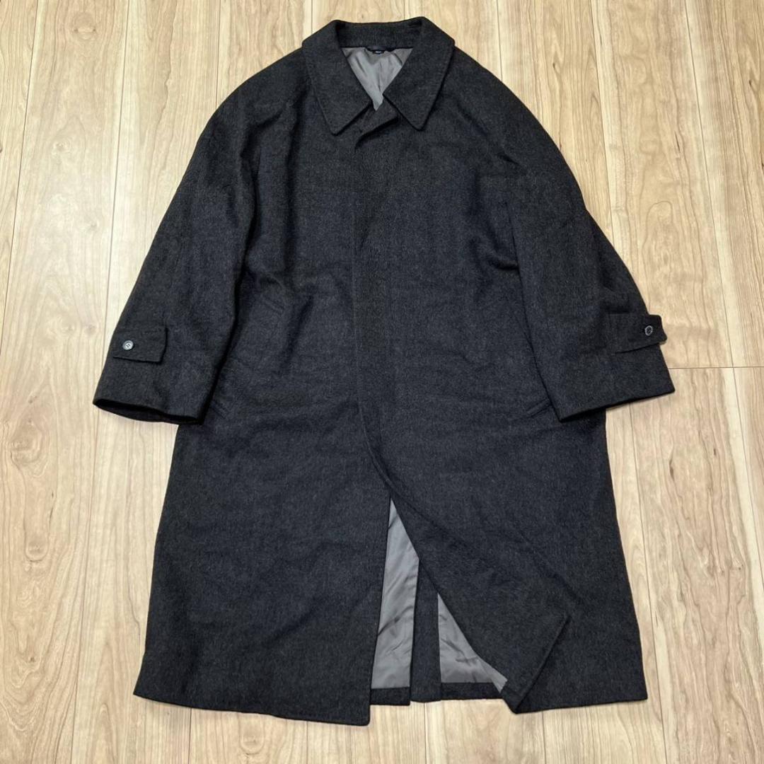 ★高級 カシミア100% CROMBIE ロングコート ステンカラーR-4928