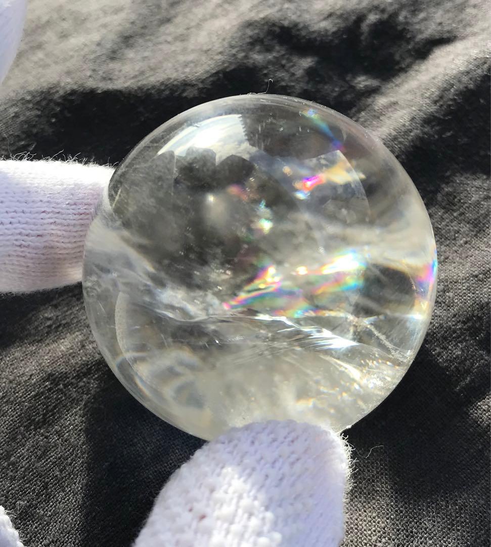 50mm 141g ネパール・ヒマラヤ産　レインボー水晶玉　天然