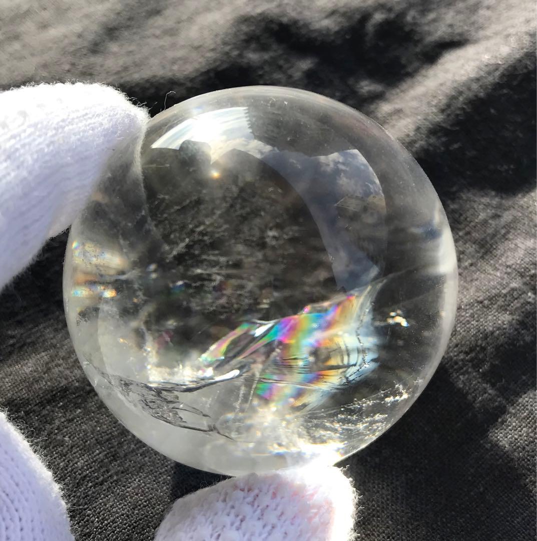 50mm 141g ネパール・ヒマラヤ産　レインボー水晶玉　天然