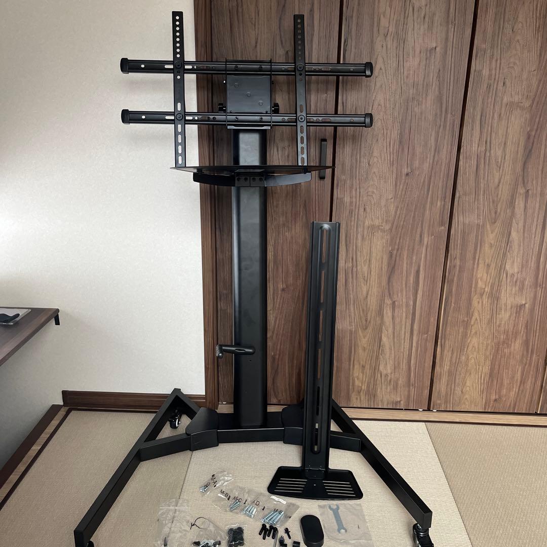 手動上下昇降テレビスタンド ブラック　100-PL012シリーズ　サンワサプライ