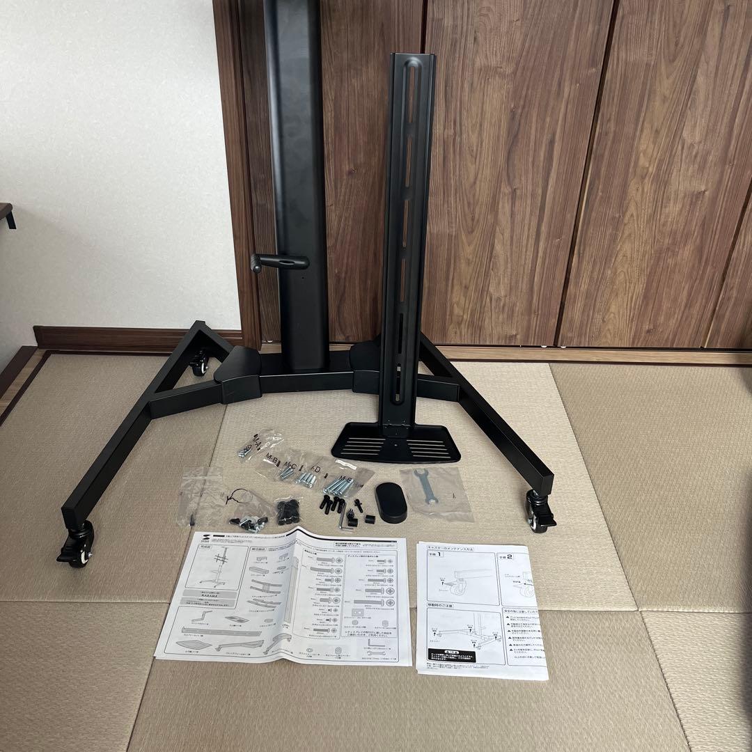 手動上下昇降テレビスタンド ブラック　100-PL012シリーズ　サンワサプライ