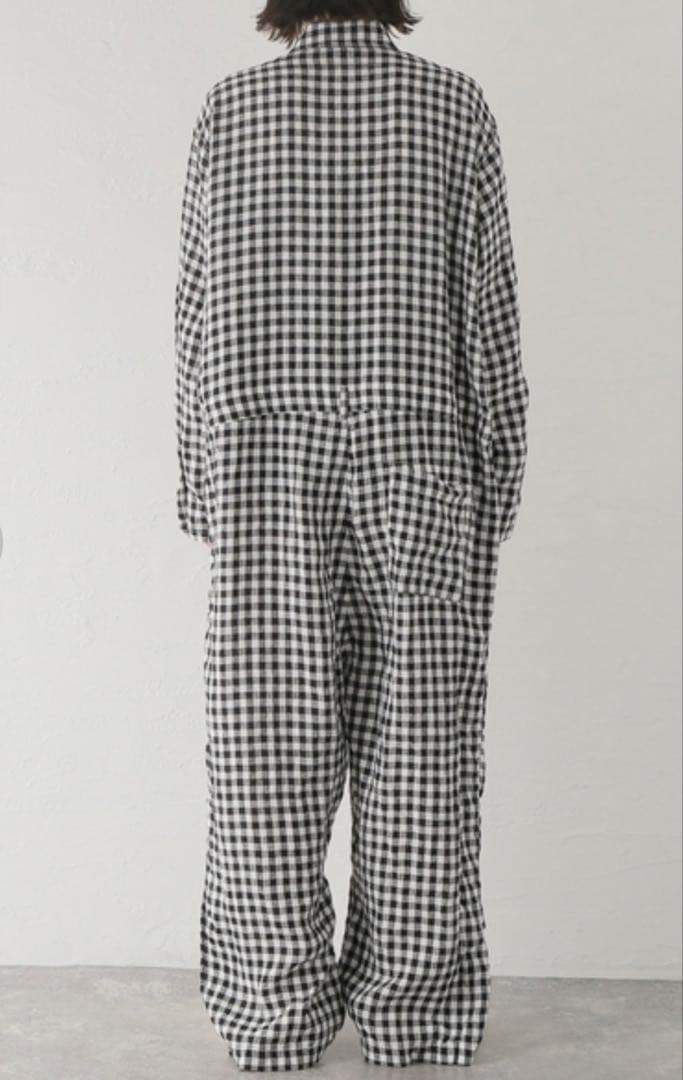 新品　jsluxe ☆ リネンギンガムオールインワン