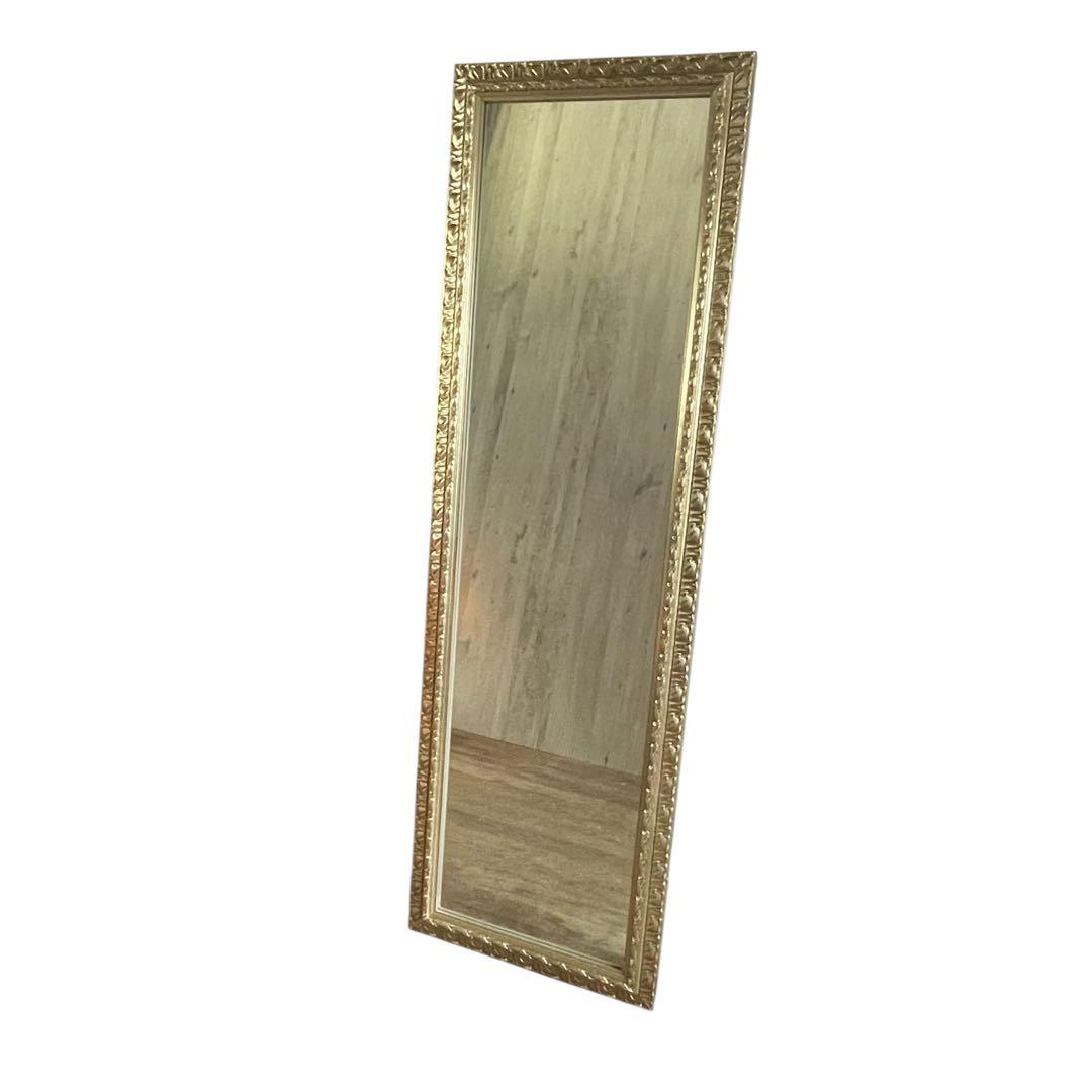 全身鏡 アンティークミラー シャンパンゴールド 姿見 スタンドミラー 大型鏡