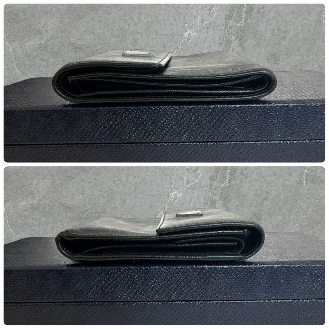 極美品‼️ PRADA プラダ 三つ折り財布 サフィアーノ ブラック 黒