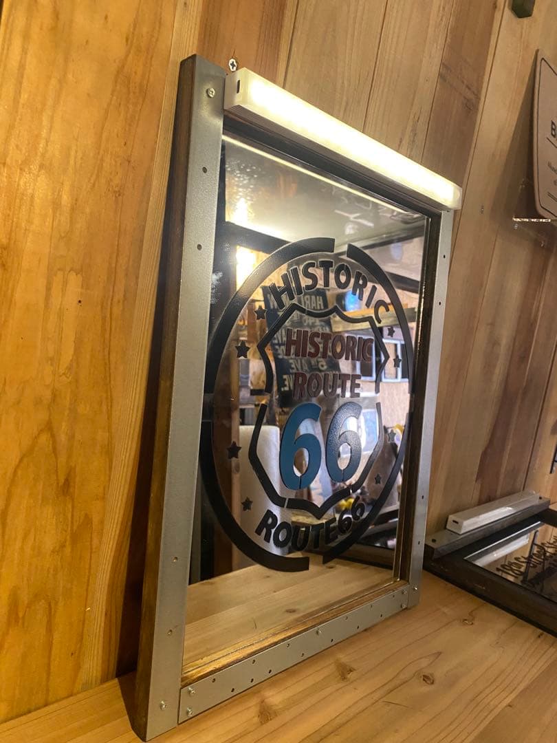 特大パブミラー　ROUTE66 アメリカン　インダストリアル