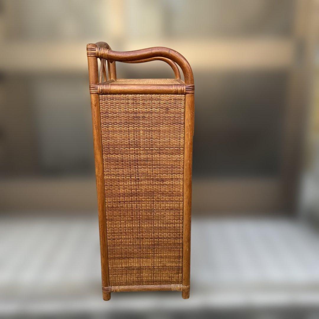 【昭和レトロ】ラタンチェスト　籐　５段引出し　箪笥