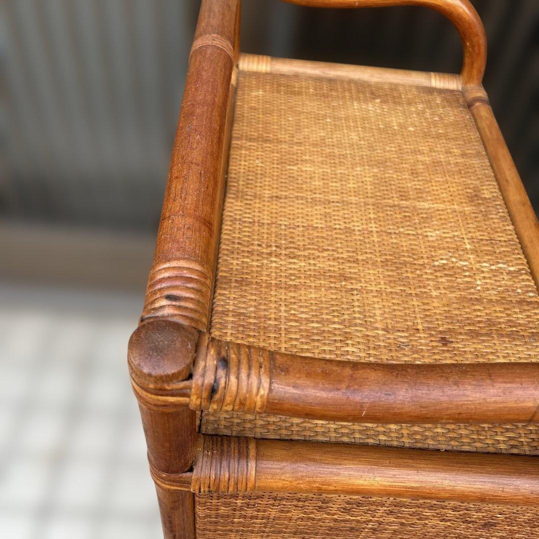 【昭和レトロ】ラタンチェスト　籐　５段引出し　箪笥