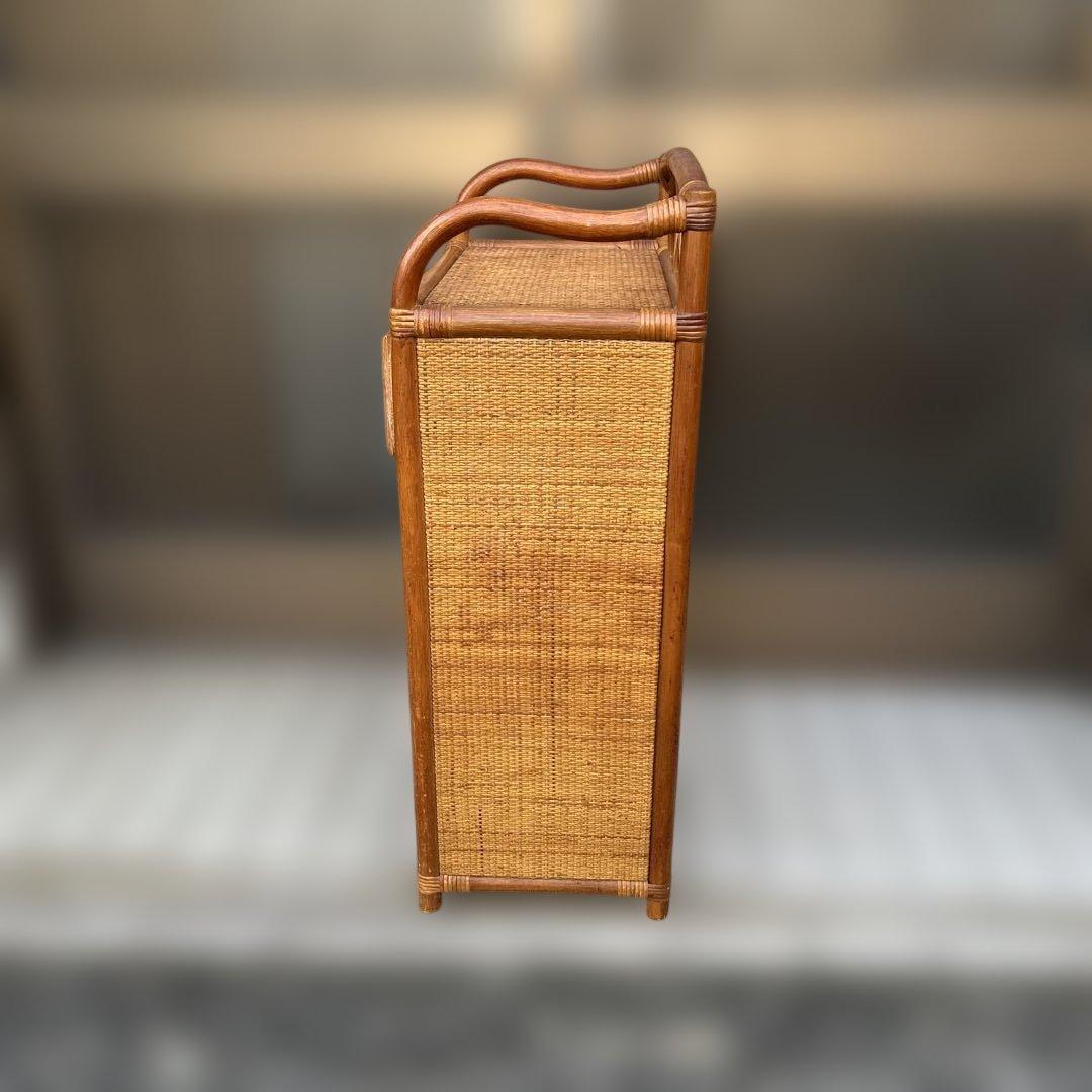 【昭和レトロ】ラタンチェスト　籐　５段引出し　箪笥