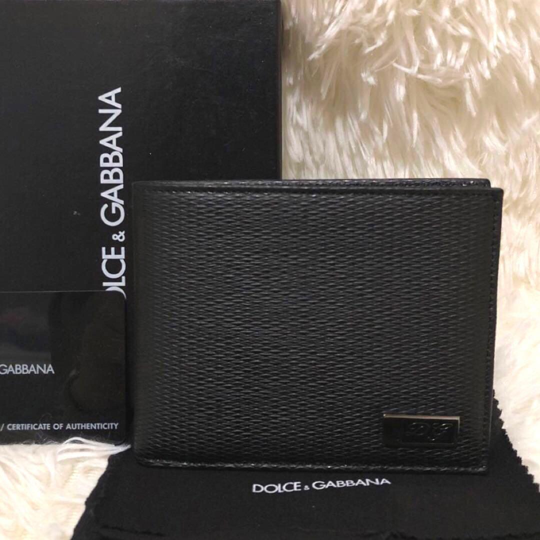 未使用✨ドルチェ&ガッバーナ ドルガバ レザー 二つ折り財布 ブラック