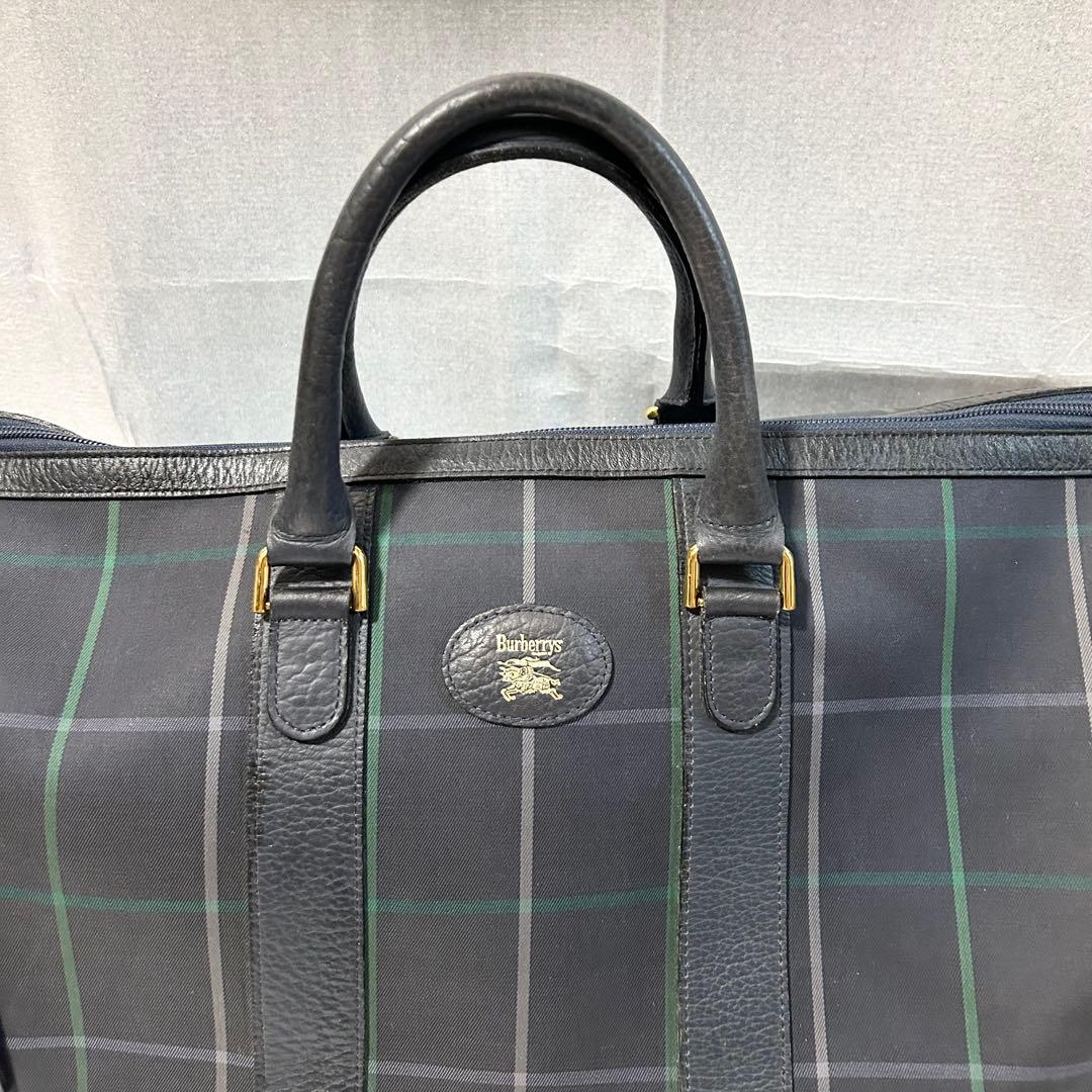 Burberrys バーバリー キャンバス チェック柄 ボストンバッグ トラベル
