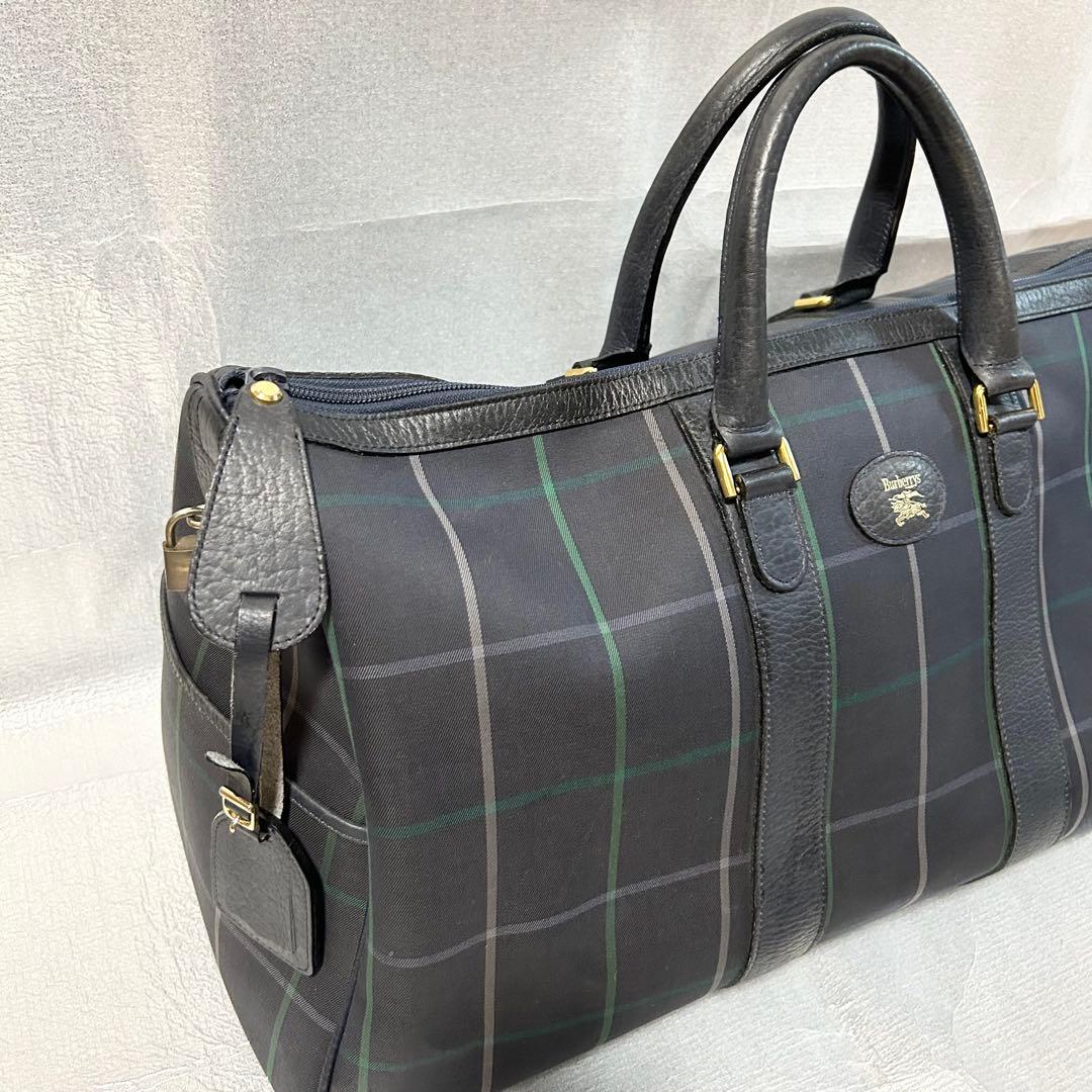 Burberrys バーバリー キャンバス チェック柄 ボストンバッグ トラベル