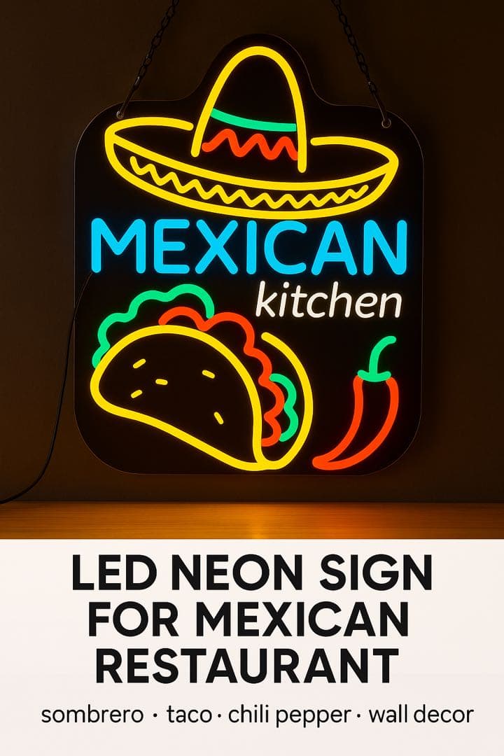 新品 メキシカン ネオンサイン LED看板 MEXICAN kitchen