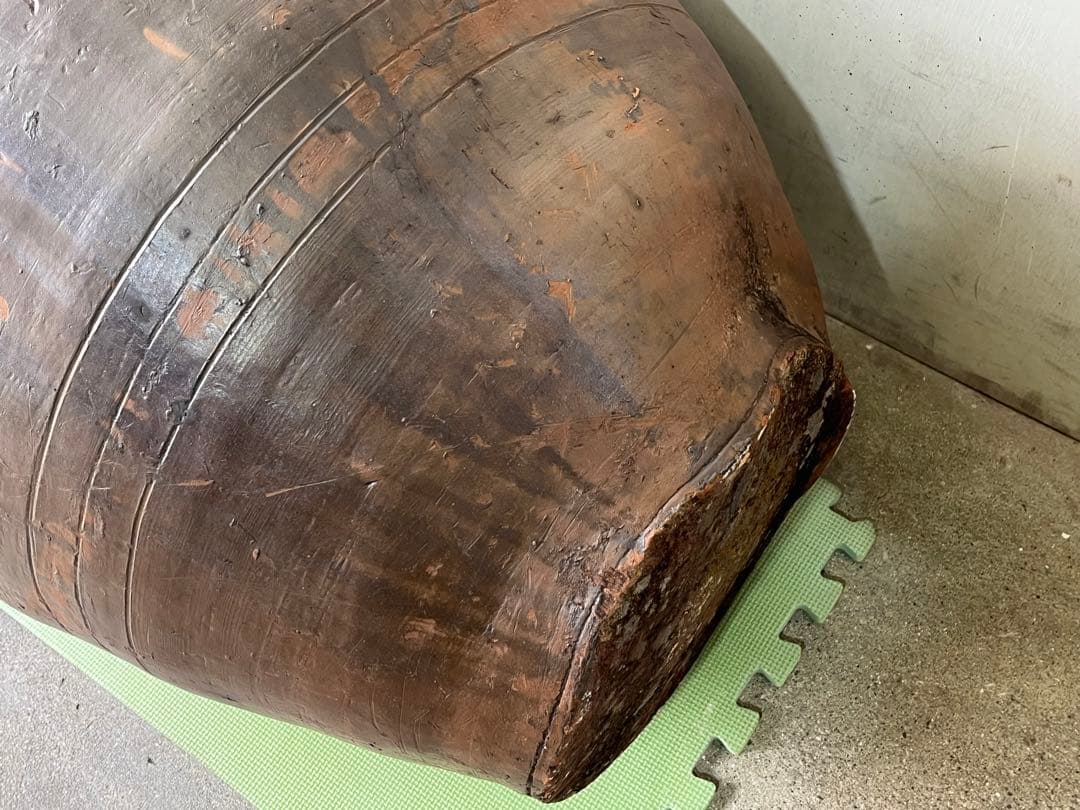 古い77cm唐津焼の甕 大甕 特大壺 水鉢 メダカ 睡蓮鉢