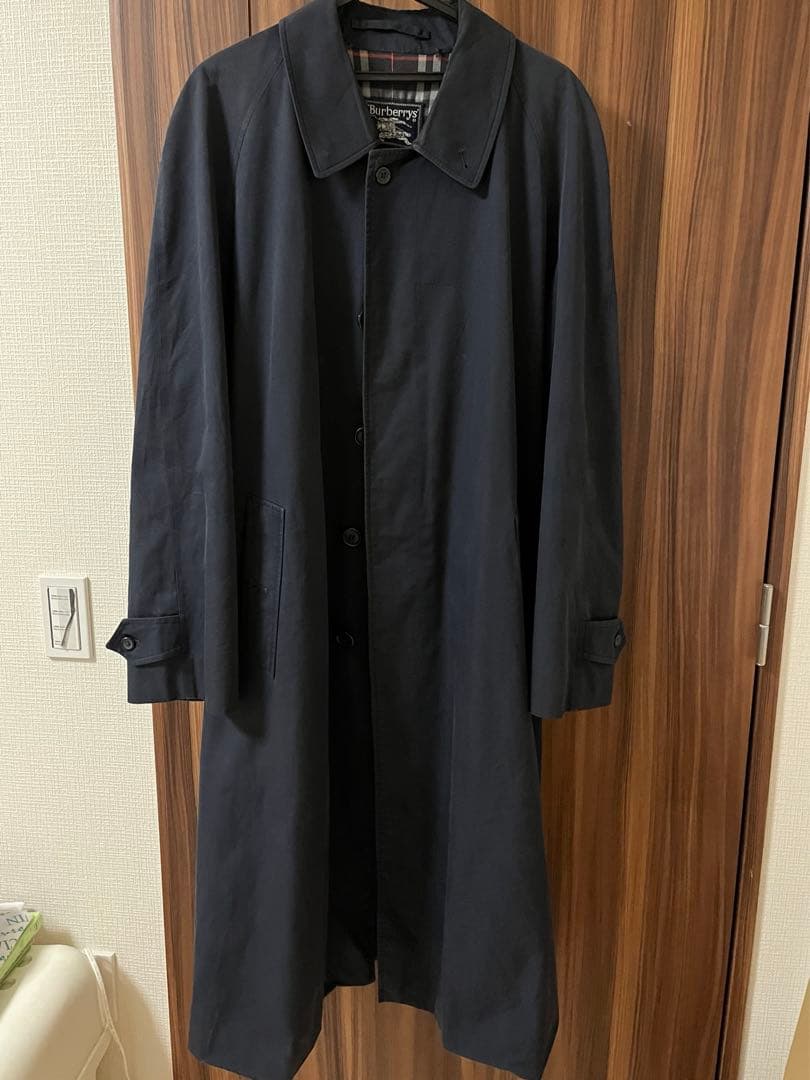 burberry ネイビー ステンカラーコート　1970〜80年代　イギリス製
