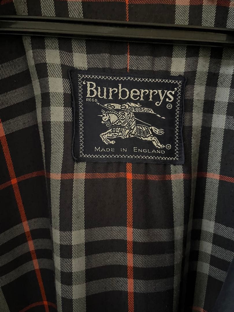 burberry ネイビー ステンカラーコート　1970〜80年代　イギリス製