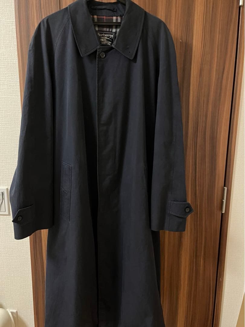 burberry ネイビー ステンカラーコート　1970〜80年代　イギリス製
