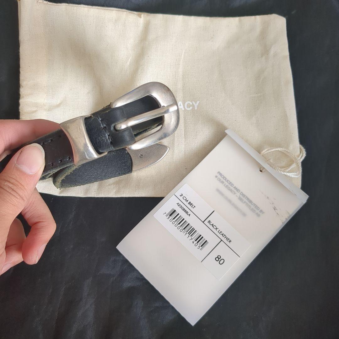 【正規品】OUR LEGACY ブラックレザーベルト 80