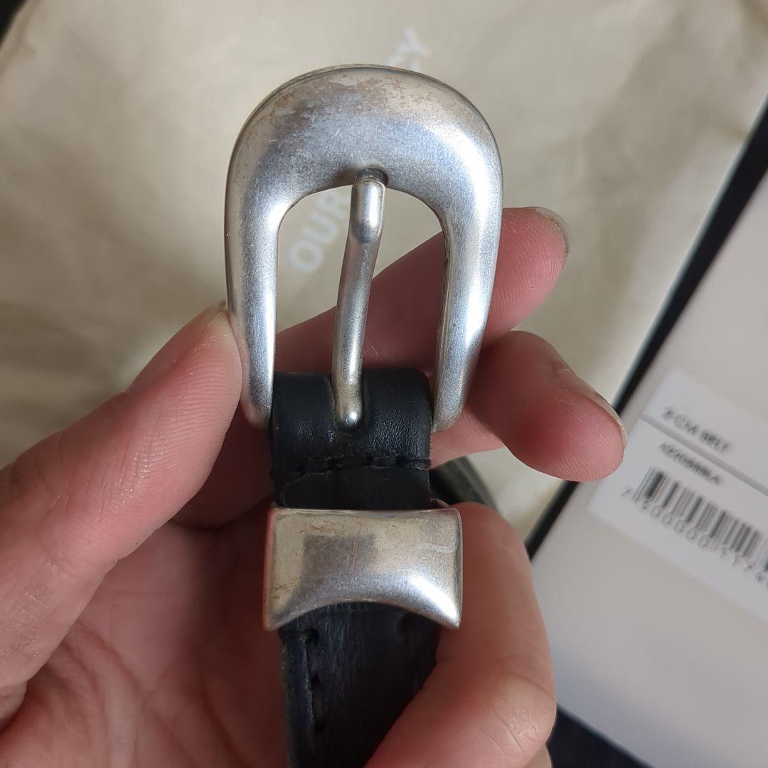 【正規品】OUR LEGACY ブラックレザーベルト 80