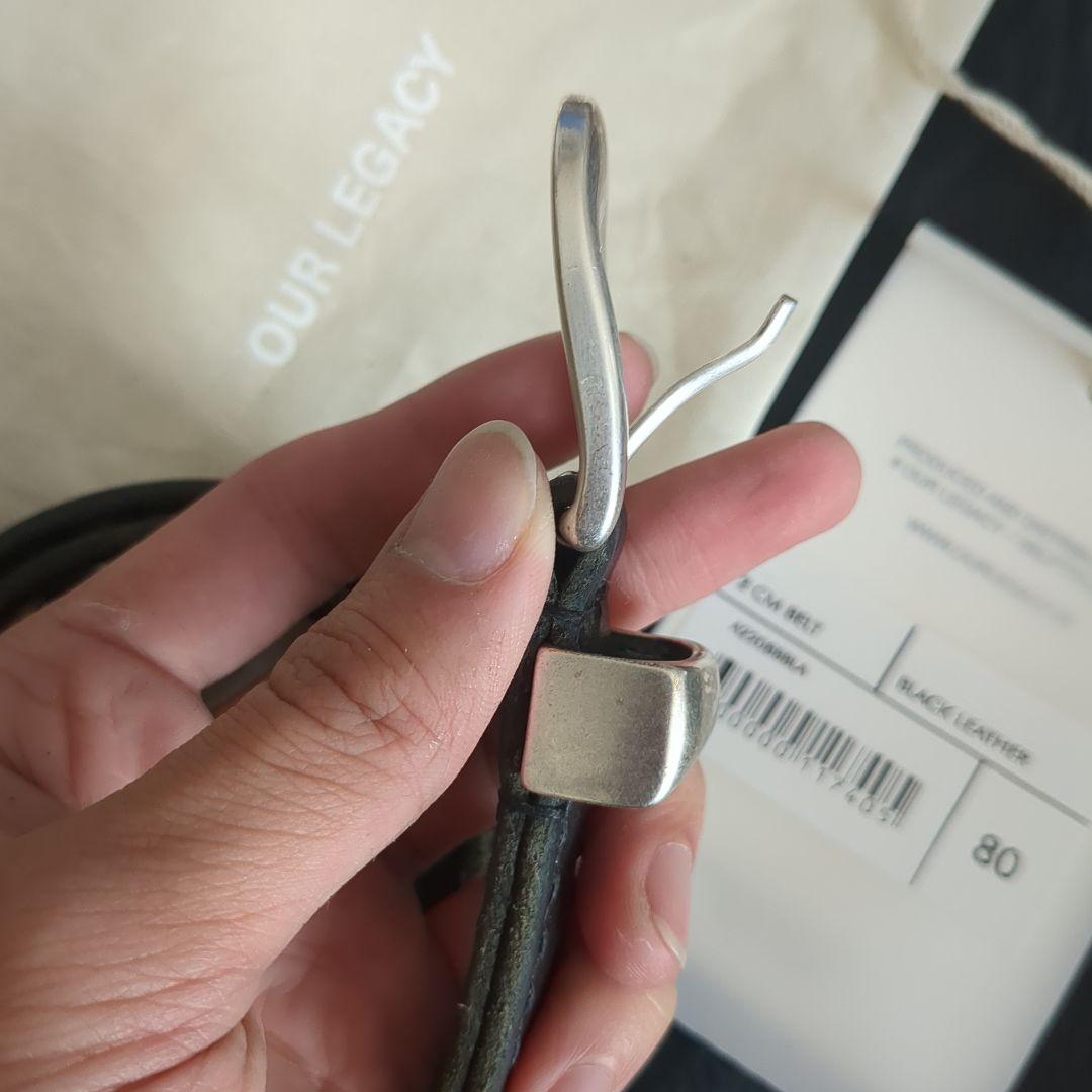 【正規品】OUR LEGACY ブラックレザーベルト 80