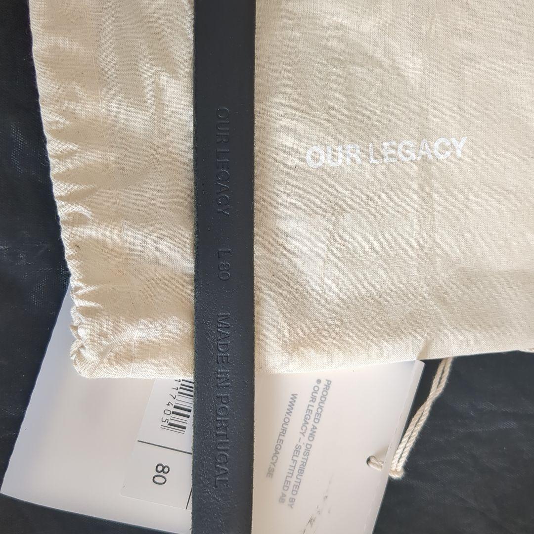 【正規品】OUR LEGACY ブラックレザーベルト 80