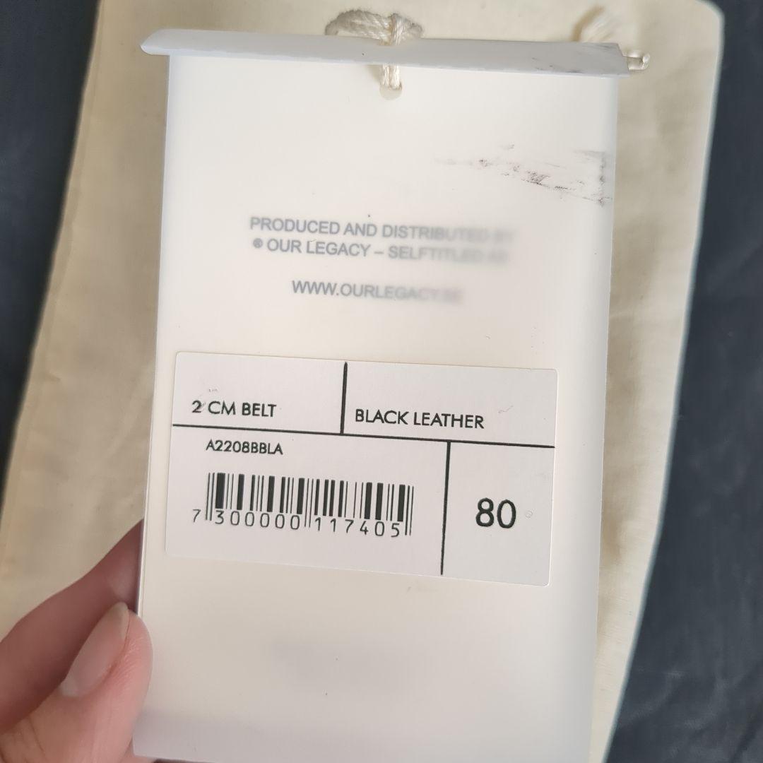【正規品】OUR LEGACY ブラックレザーベルト 80