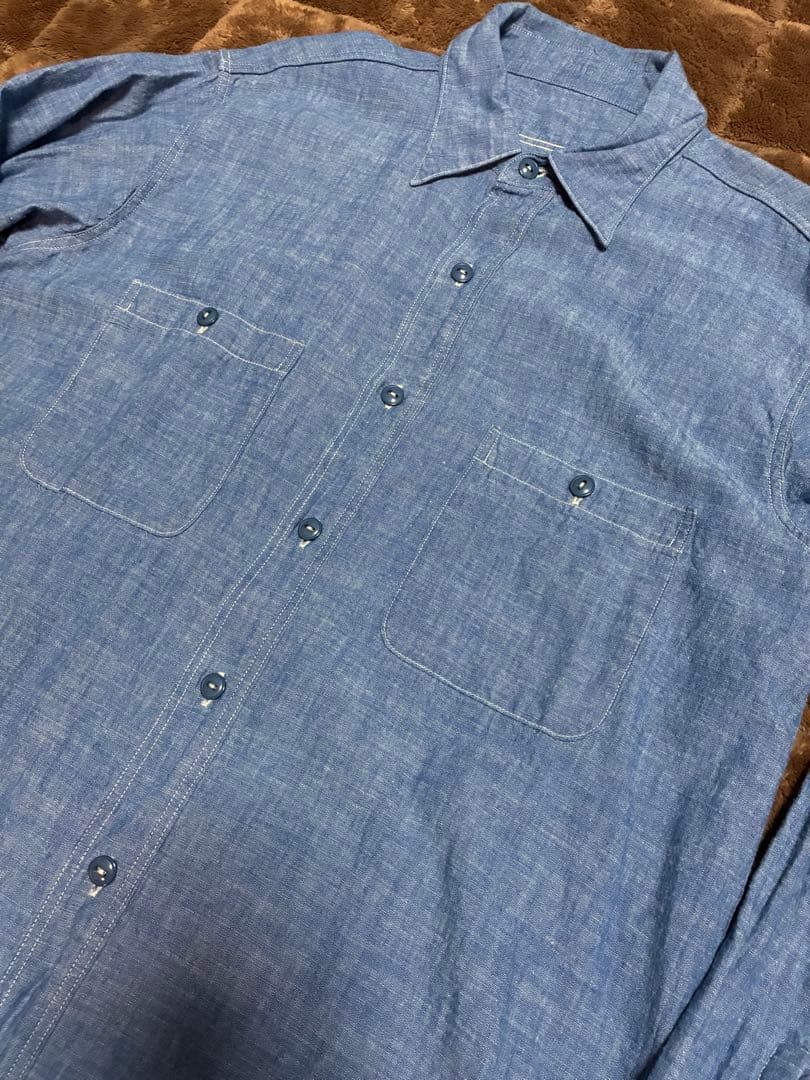 BIG YANK USN シャンブレーシャツ インディゴ 16 L ビッグヤンク