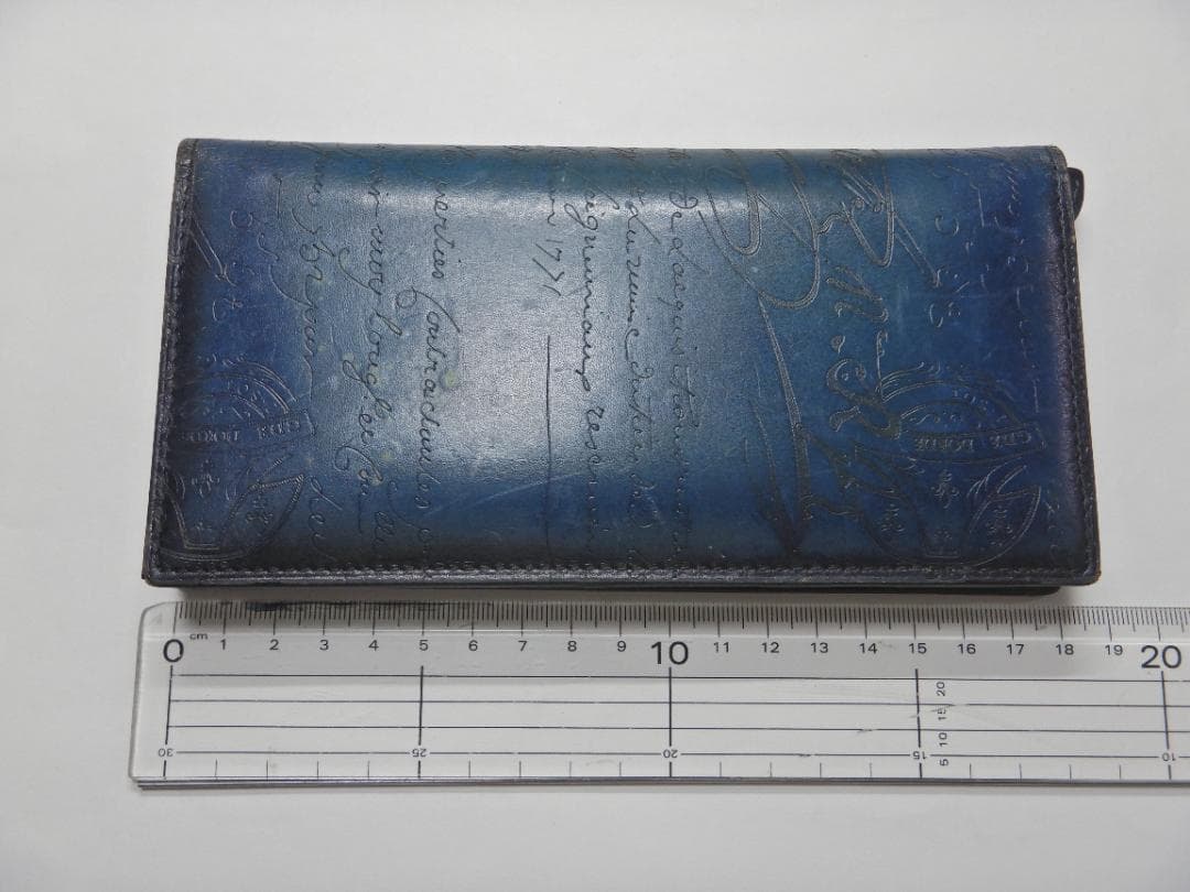 Berluti ベルルッティ カリグラフィ 二つ折り長財布 サンタル ブルー系