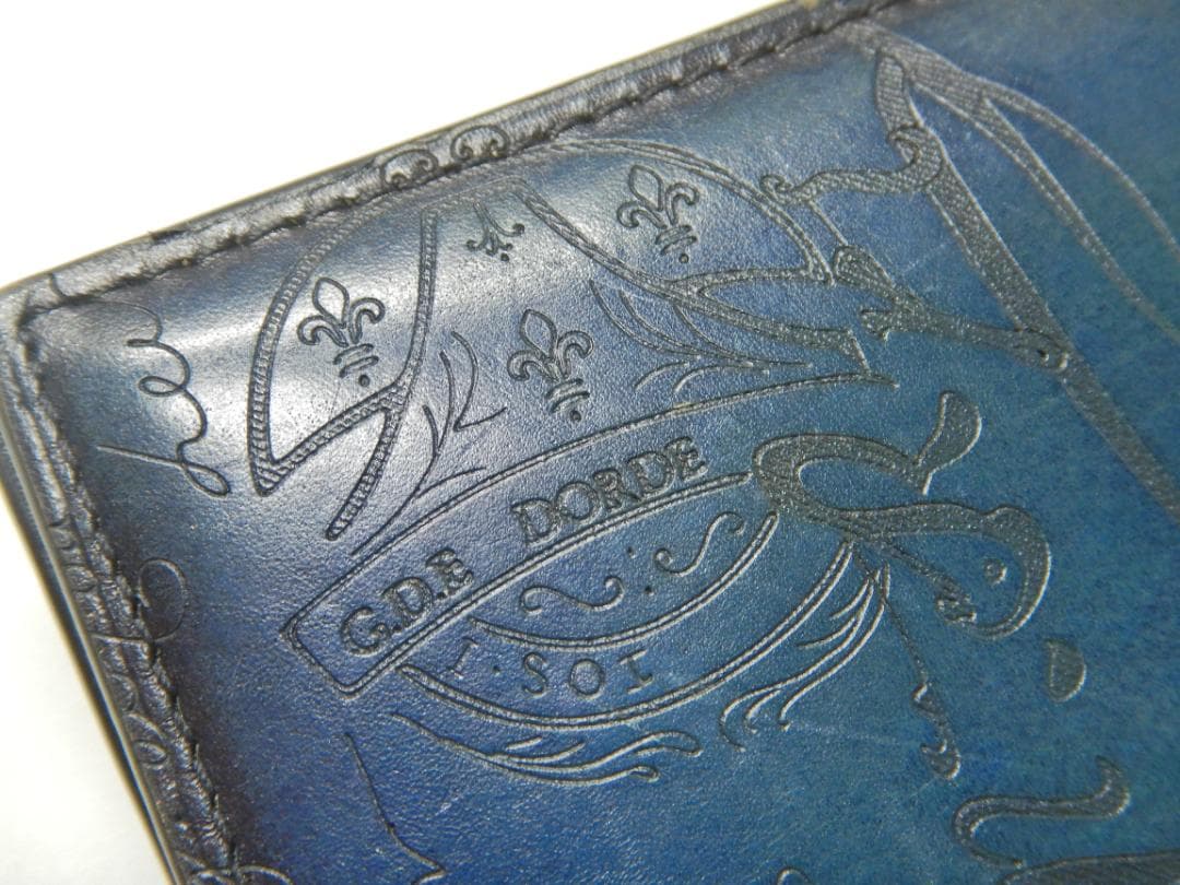 Berluti ベルルッティ カリグラフィ 二つ折り長財布 サンタル ブルー系