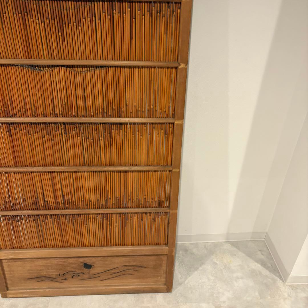 古い建具 1枚 簾戸 すど 葦戸よしど 夏障子 御簾戸 3/4
