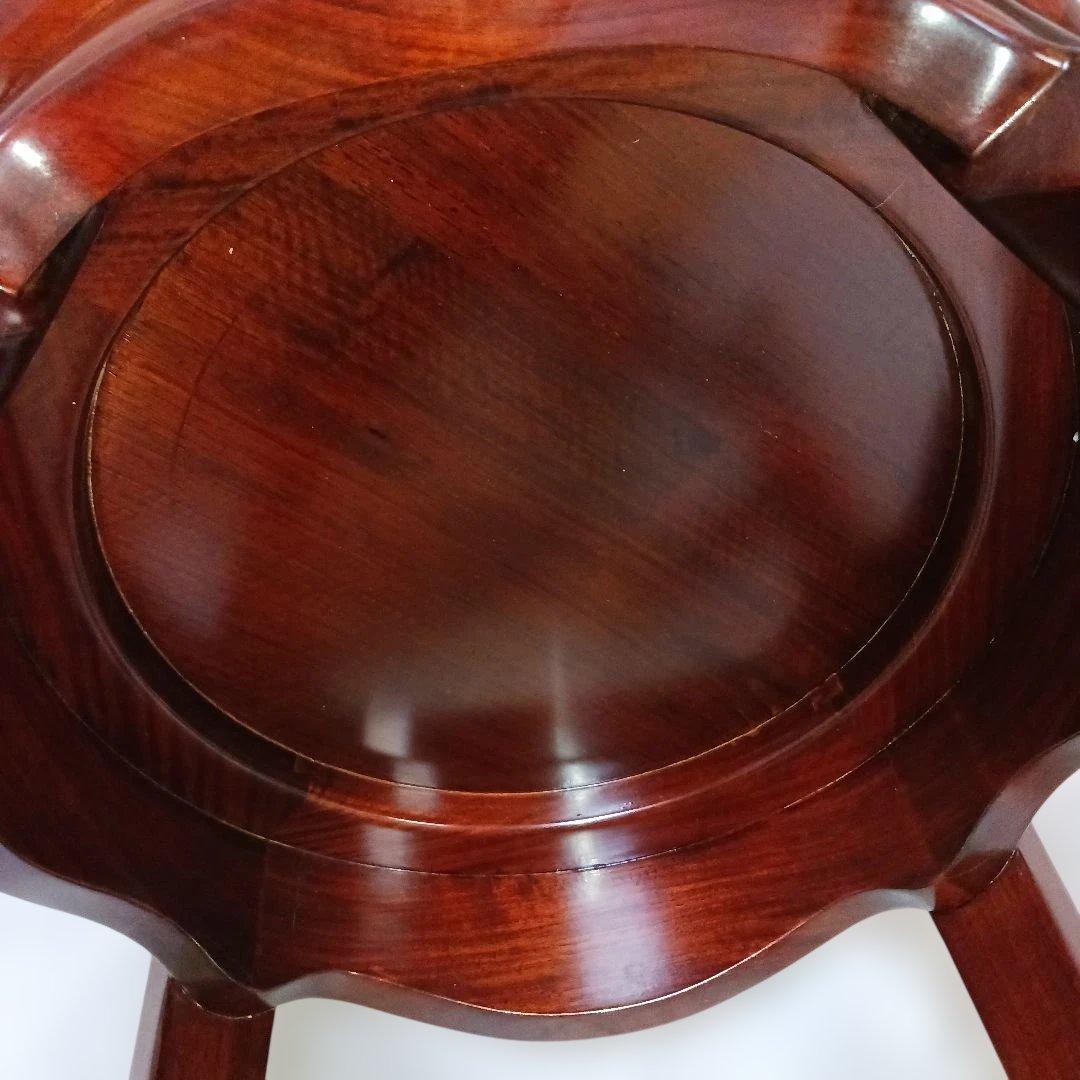 【美品/唐木家具】花梨 無垢材 ダイニングチェア 飾り椅子 アンティーク