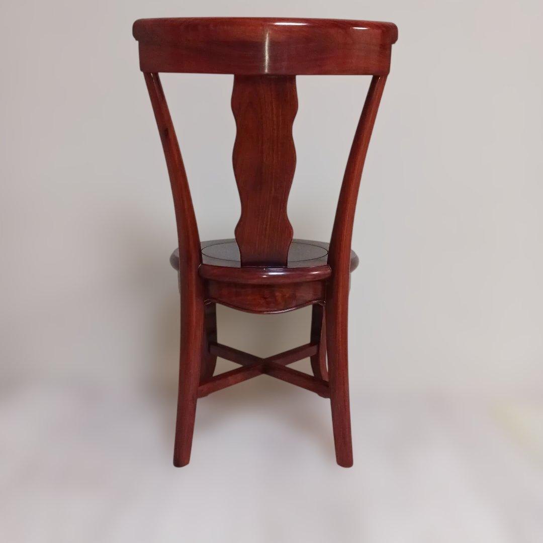 【美品/唐木家具】花梨 無垢材 ダイニングチェア 飾り椅子 アンティーク