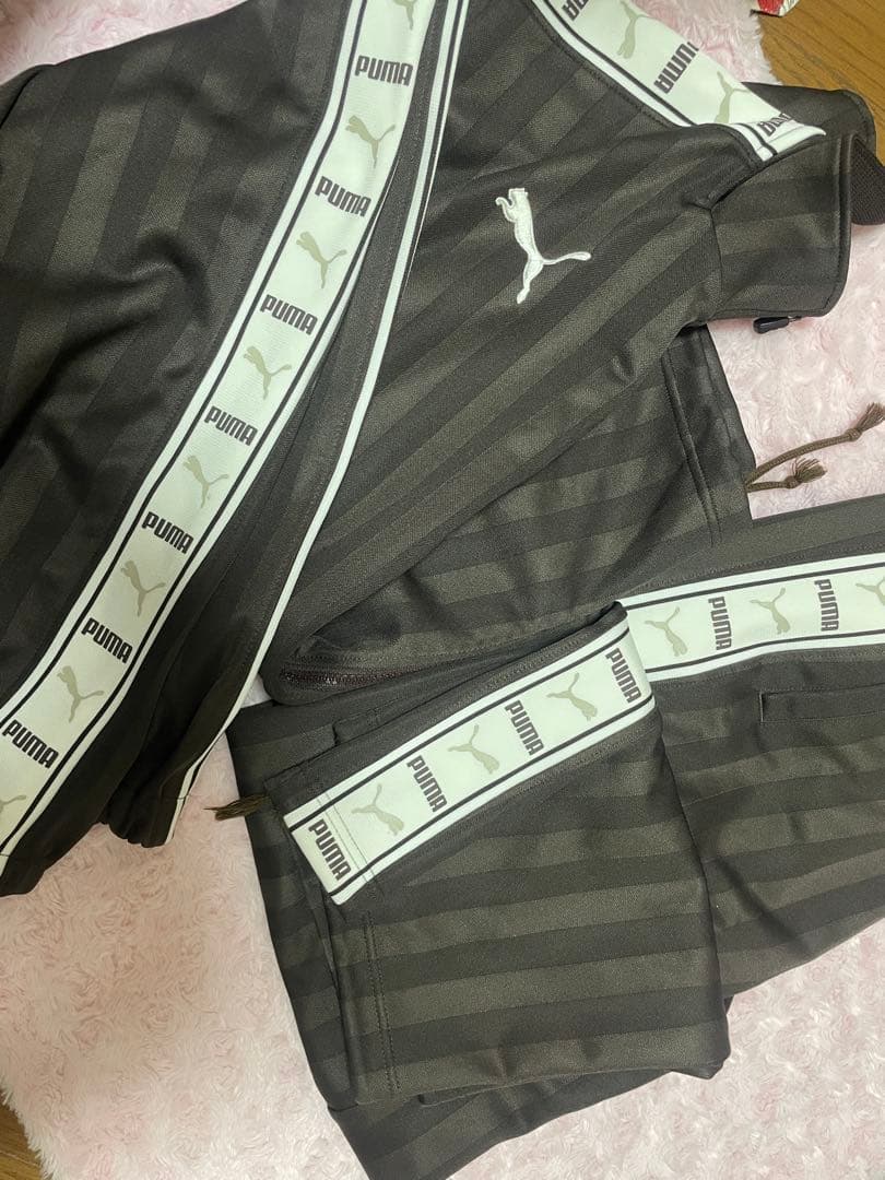 PUMA 上下ストライプジャージ SS ブラウン