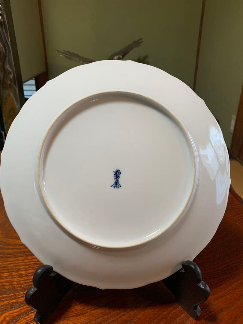 13代柿右衛門　額皿　染錦初代画