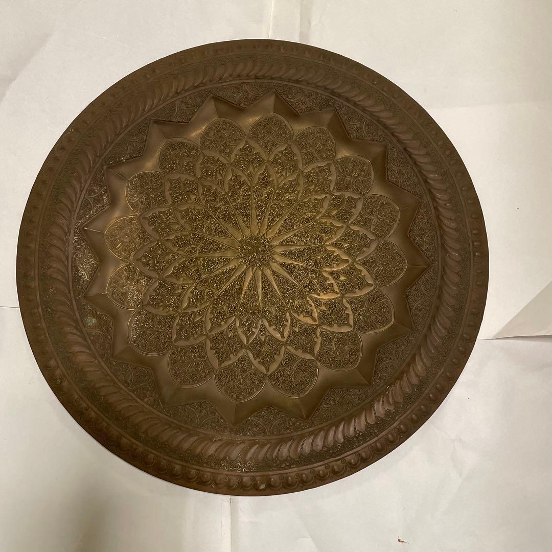 金属製ブロンズ色トレイ モロッコ