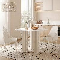 80cm 丸 テーブルのみ 白 食卓 円型 セラミック天板 耐熱 耐水