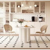 80cm 丸 テーブルのみ 白 食卓 円型 セラミック天板 耐熱 耐水