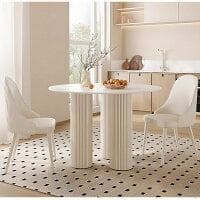 80cm 丸 テーブルのみ 白 食卓 円型 セラミック天板 耐熱 耐水