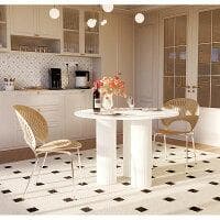 80cm 丸 テーブルのみ 白 食卓 円型 セラミック天板 耐熱 耐水