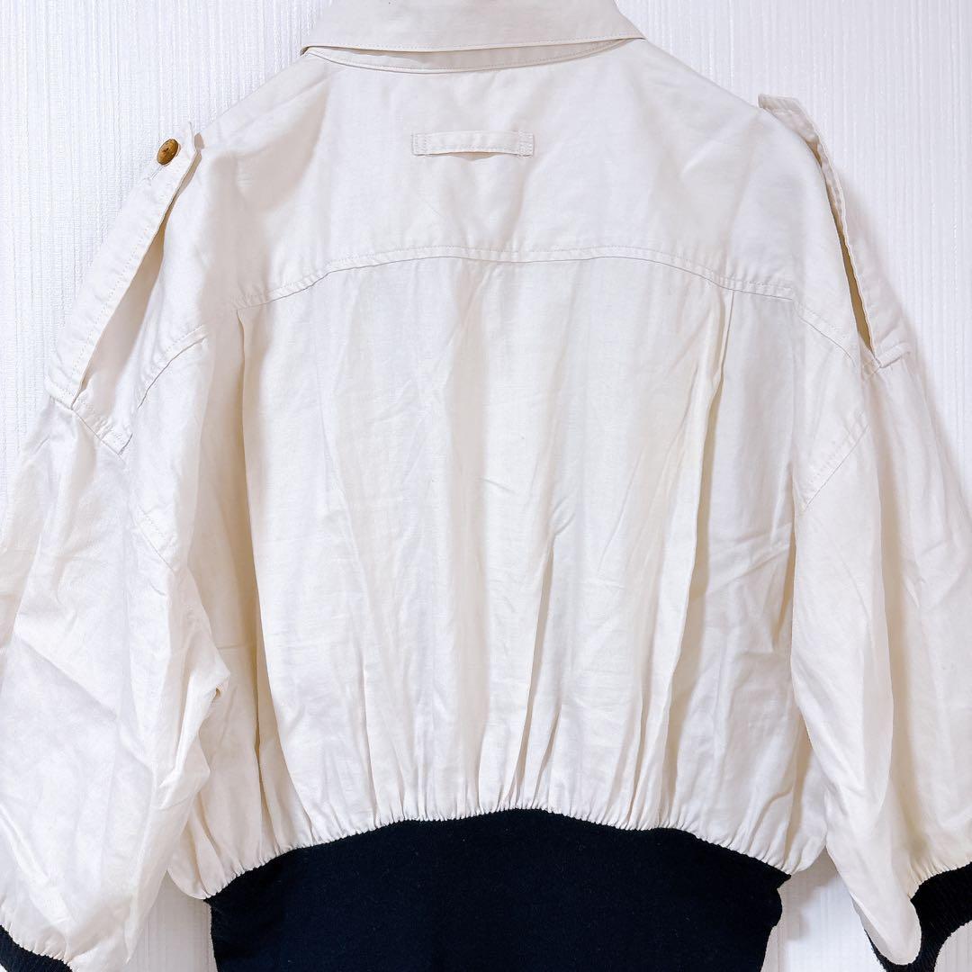 ジャンポールゴルチエ　半袖　バイカラー　ブラウス　シャツ　変形　アシンメトリー