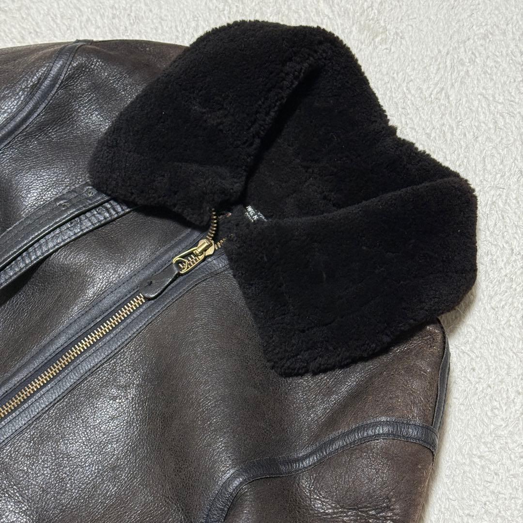 AVIREX アヴィレックス B-3 ムートンフライトジャケット ブラック 36