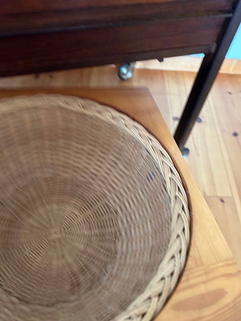 北欧　ビンテージ　ソーイングワゴン　バスケット　かご　手芸　裁縫箱