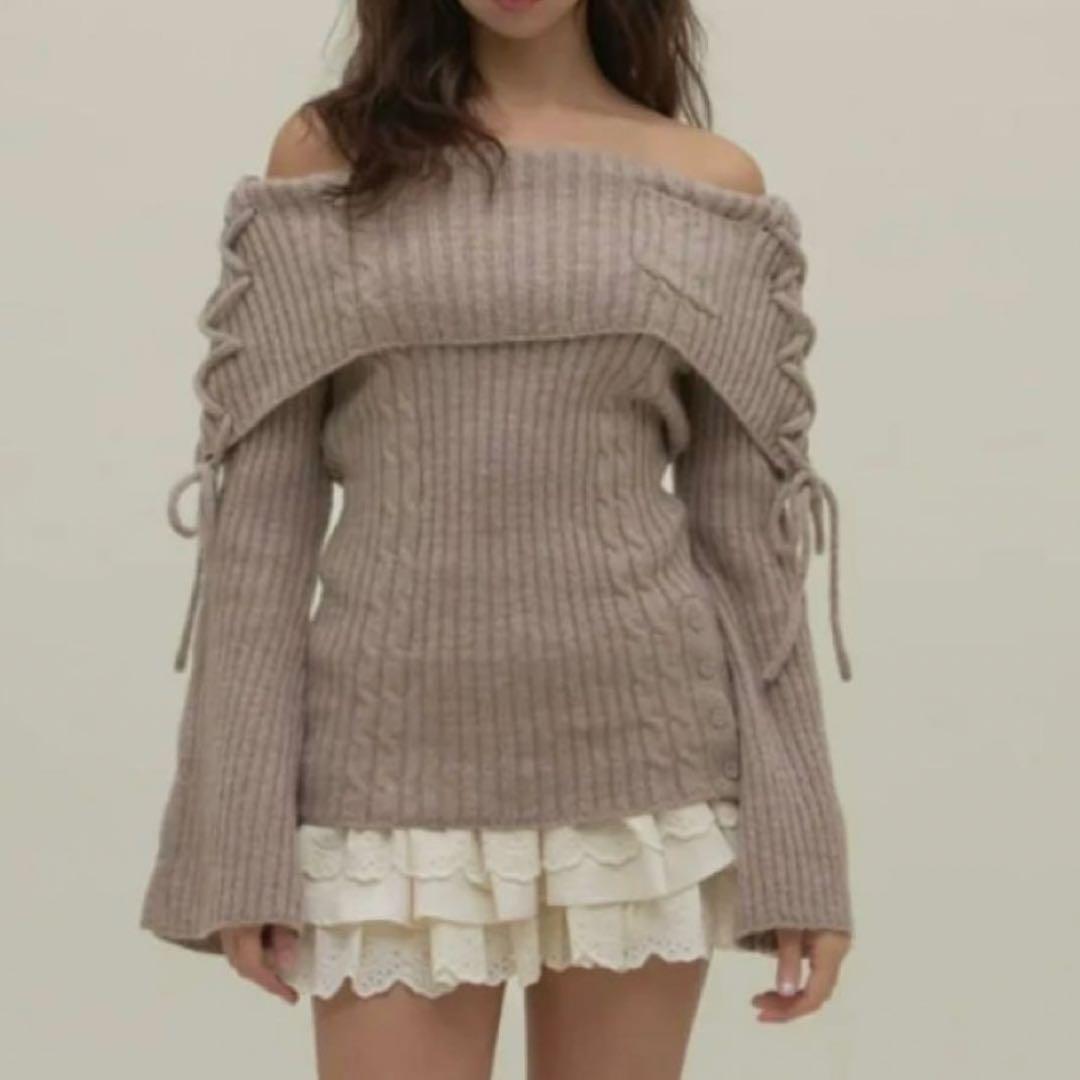 andmary Corrie lace knit set up トップス