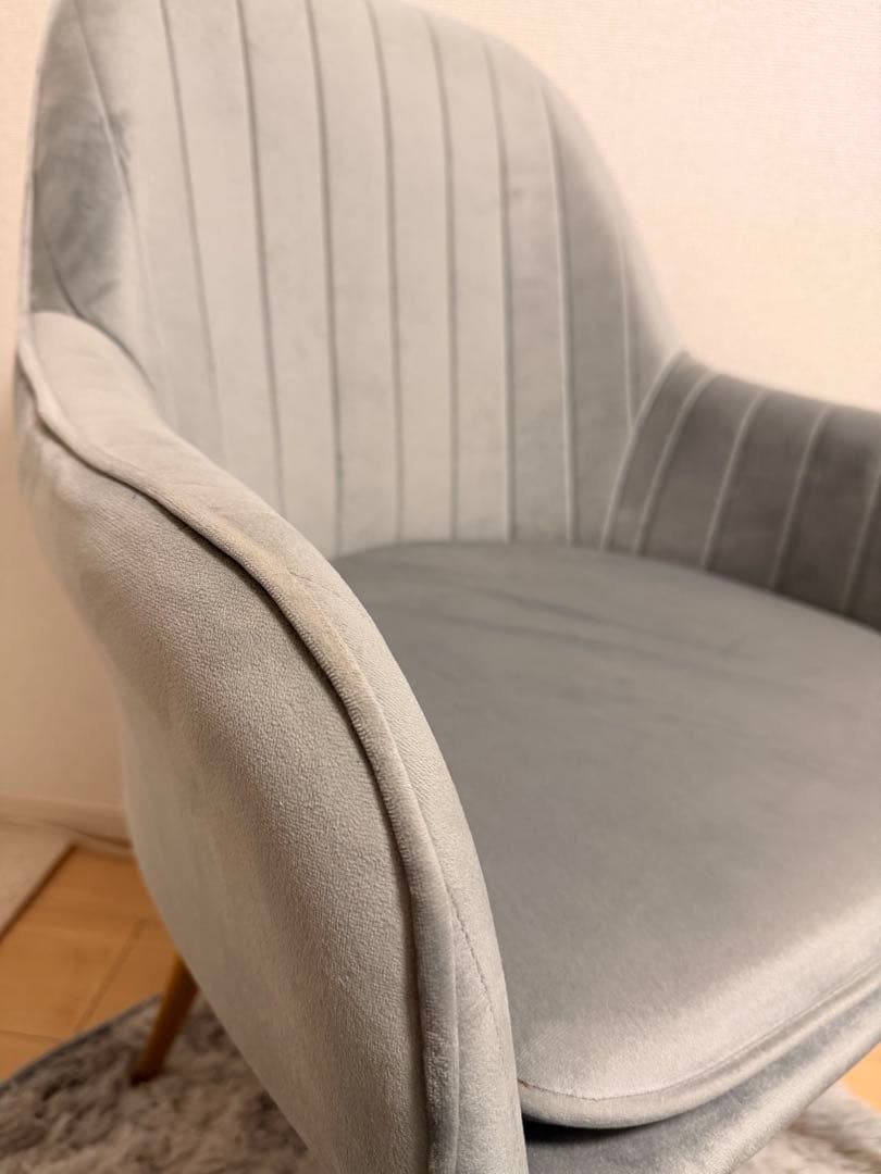 北欧風 LEDミラー付きドレッサー グレー 80cm