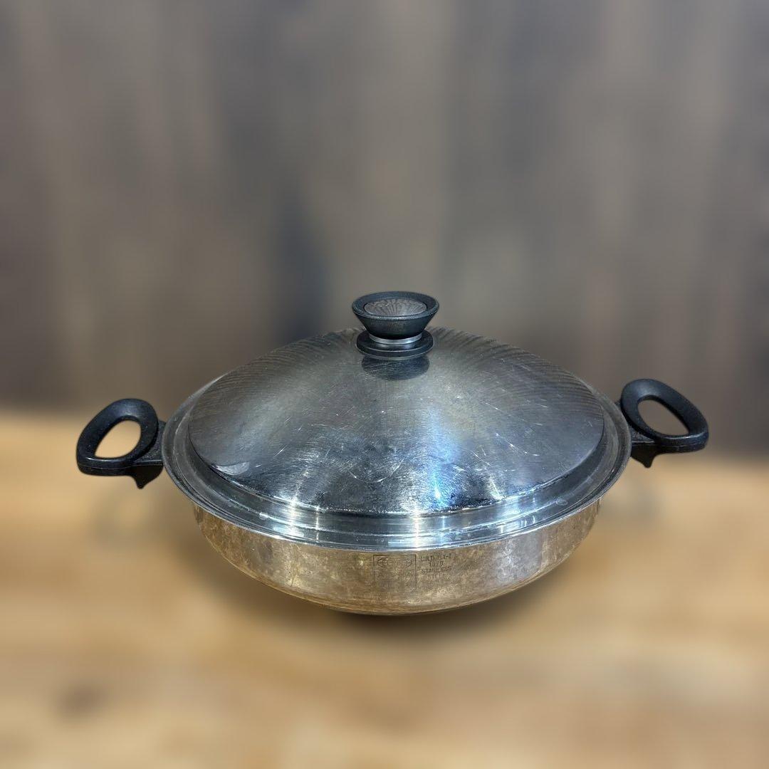 アムウェイクィーンクックウェア ウォック ステンレス中華鍋 両手鍋 Amway