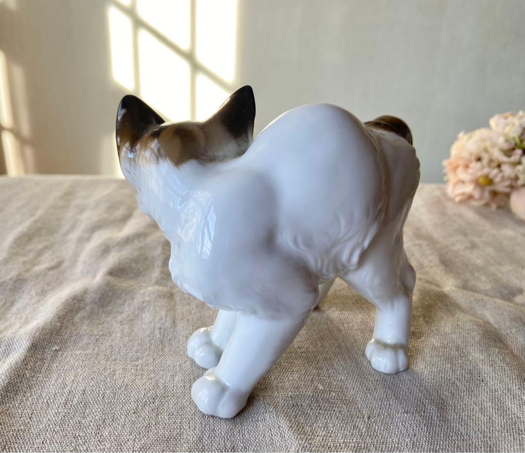完品　美品　ローゼンタール　振り返る猫のフィギリン　ドイツ　ヴィンテージ