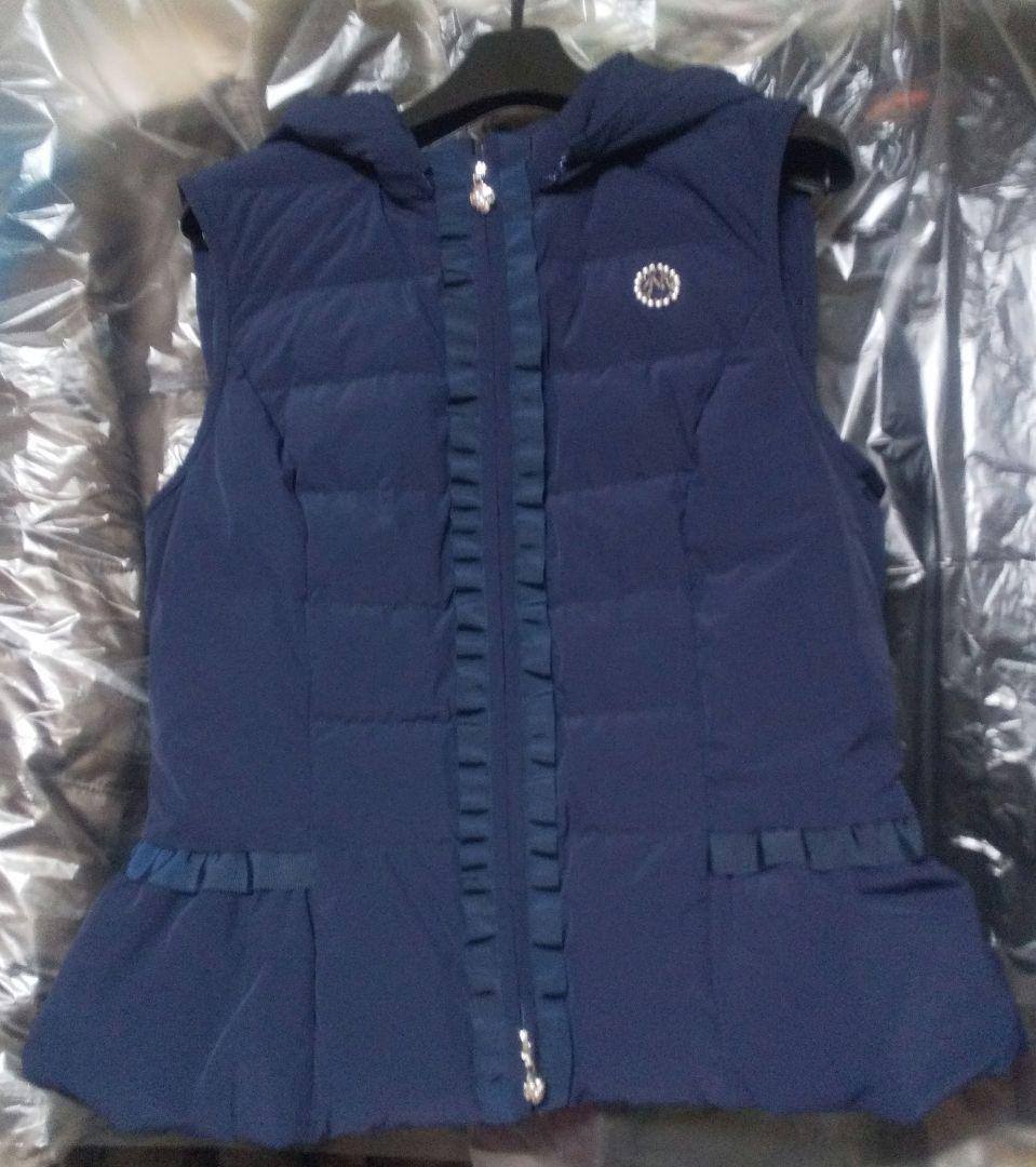 エムズグレイシー 可愛いフリルつきダウンベスト フードつき